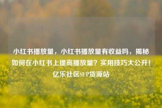 小红书播放量，小红书播放量有收益吗，揭秘如何在小红书上提高播放量？实用技巧大公开！亿乐社区SUP货源站