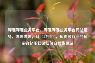 哔哩哔哩业务平台，哔哩哔哩业务平台网站服务，哔哩哔哩，从UGC到PGC，短视频行业的领军者亿乐社区低价自营货源站