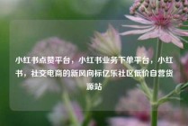 小红书点赞平台，小红书业务下单平台，小红书，社交电商的新风向标亿乐社区低价自营货源站