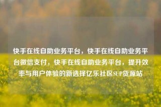 快手在线自助业务平台，快手在线自助业务平台微信支付，快手在线自助业务平台，提升效率与用户体验的新选择亿乐社区SUP货源站