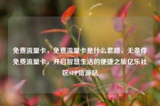 免费流量卡，免费流量卡是什么套路，无条件免费流量卡，开启智慧生活的便捷之旅亿乐社区SUP货源站