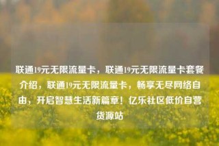 联通19元无限流量卡，联通19元无限流量卡套餐介绍，联通19元无限流量卡，畅享无尽网络自由，开启智慧生活新篇章！亿乐社区低价自营货源站
