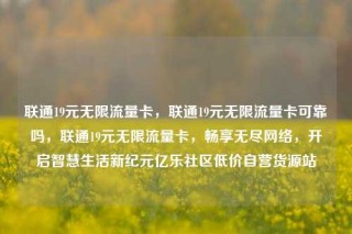联通19元无限流量卡，联通19元无限流量卡可靠吗，联通19元无限流量卡，畅享无尽网络，开启智慧生活新纪元亿乐社区低价自营货源站