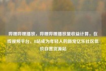 哔哩哔哩播放，哔哩哔哩播放量收益计算，在线视频平台，B站成为年轻人的新宠亿乐社区低价自营货源站