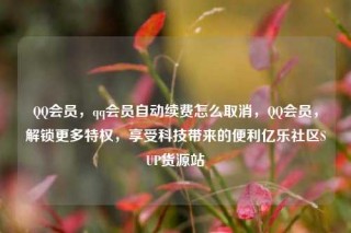 QQ会员，qq会员自动续费怎么取消，QQ会员，解锁更多特权，享受科技带来的便利亿乐社区SUP货源站