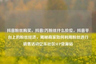 抖音粉丝购买，抖音2万粉丝什么价位，抖音平台上的粉丝经济，揭秘商家如何利用粉丝进行销售活动亿乐社区SUP货源站