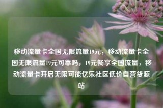 移动流量卡全国无限流量19元，移动流量卡全国无限流量19元可靠吗，19元畅享全国流量，移动流量卡开启无限可能亿乐社区低价自营货源站