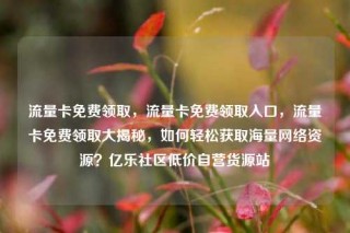流量卡免费领取，流量卡免费领取入口，流量卡免费领取大揭秘，如何轻松获取海量网络资源？亿乐社区低价自营货源站
