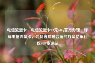 电信流量卡，电信流量卡19元200g官方办理，详解电信流量卡，如何选择最合适的方案亿乐社区SUP货源站