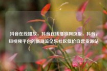 抖音在线播放，抖音在线播放网页版，抖音，短视频平台的新潮流亿乐社区低价自营货源站