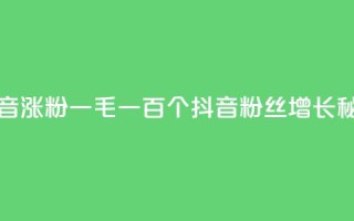抖音涨粉一毛一百个(抖音粉丝增长秘诀)