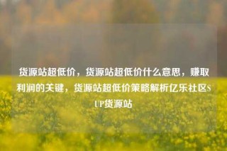 货源站超低价，货源站超低价什么意思，赚取利润的关键，货源站超低价策略解析亿乐社区SUP货源站