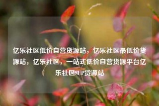 亿乐社区低价自营货源站，亿乐社区最低价货源站，亿乐社区，一站式低价自营货源平台亿乐社区SUP货源站