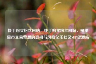 快手购买粉丝网站，快手购买粉丝网站，揭秘黑市交易背后的真相与风险亿乐社区SUP货源站