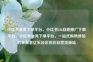 小红书业务下单平台，小红书24h自助推广下单平台，小红书业务下单平台，一站式购物体验的革新者亿乐社区低价自营货源站