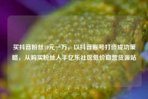 买抖音粉丝10元一万，以抖音账号打造成功策略，从购买粉丝入手亿乐社区低价自营货源站