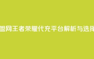 王者荣耀卡盟网 - 王者荣耀代充平台解析与选择指南~