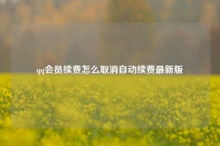 qq会员续费怎么取消自动续费最新版