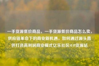 一手货源低价商品，一手货源低价商品怎么卖，供应链革命下的商业新机遇，如何通过源头直供打造高利润商业模式亿乐社区SUP货源站