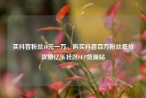 买抖音粉丝10元一万，购买抖音百万粉丝低价攻略亿乐社区SUP货源站
