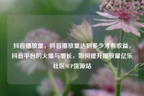 抖音播放量，抖音播放量达到多少才有收益，抖音平台的火爆与增长，如何提升播放量亿乐社区SUP货源站