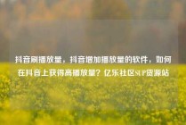 抖音刷播放量，抖音增加播放量的软件，如何在抖音上获得高播放量？亿乐社区SUP货源站