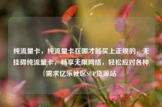 纯流量卡，纯流量卡在哪才能买上正规的，无挂碍纯流量卡，畅享无限网络，轻松应对各种需求亿乐社区SUP货源站