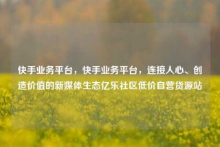 快手业务平台，快手业务平台，连接人心、创造价值的新媒体生态亿乐社区低价自营货源站