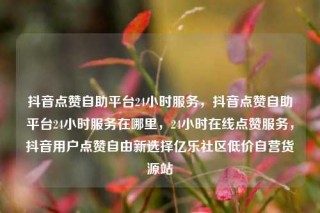 抖音点赞自助平台24小时服务，抖音点赞自助平台24小时服务在哪里，24小时在线点赞服务，抖音用户点赞自由新选择亿乐社区低价自营货源站
