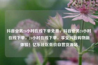 抖音业务24小时在线下单免费，抖音业务24小时在线下单，24小时在线下单，享受抖音购物新体验！亿乐社区低价自营货源站