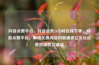 抖音点赞平台，抖音业务24小时在线下单，抖音点赞平台，解锁优质内容的新通道亿乐社区低价自营货源站