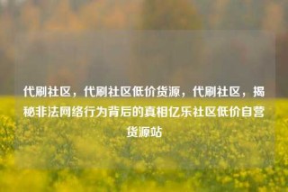 代刷社区，代刷社区低价货源，代刷社区，揭秘非法网络行为背后的真相亿乐社区低价自营货源站