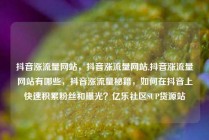 抖音涨流量网站，抖音涨流量网站,抖音涨流量网站有哪些，抖音涨流量秘籍，如何在抖音上快速积累粉丝和曝光？亿乐社区SUP货源站