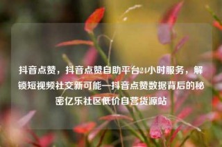 抖音点赞，抖音点赞自助平台24小时服务，解锁短视频社交新可能—抖音点赞数据背后的秘密亿乐社区低价自营货源站