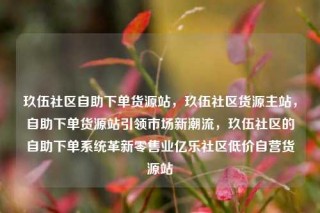 玖伍社区自助下单货源站，玖伍社区货源主站，自助下单货源站引领市场新潮流，玖伍社区的自助下单系统革新零售业亿乐社区低价自营货源站
