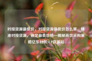 对接货源最低价，对接货源最低价怎么算，精准对接货源，锁定最低价格—揭秘高效采购策略亿乐社区SUP货源站