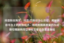 抖音粉丝购买，抖音2万粉丝什么价位，揭秘抖音平台上的粉丝经济，如何利用高质量的互动吸引精准购买亿乐社区低价自营货源站