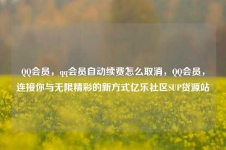 QQ会员，qq会员自动续费怎么取消，QQ会员，连接你与无限精彩的新方式亿乐社区SUP货源站