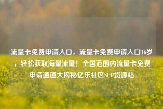 流量卡免费申请入口，流量卡免费申请入口16岁，轻松获取海量流量！全国范围内流量卡免费申请通道大揭秘亿乐社区SUP货源站