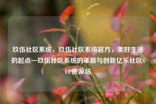 玖伍社区系统，玖伍社区系统官方，美好生活的起点—玖伍社区系统的革新与创新亿乐社区SUP货源站