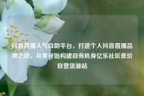 抖音直播人气自助平台，打造个人抖音直播品牌之路，从零开始构建自有机身亿乐社区低价自营货源站