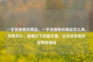 一手货源低价商品，一手货源低价商品怎么卖，当然可以，请看以下这篇文章，亿乐社区低价自营货源站