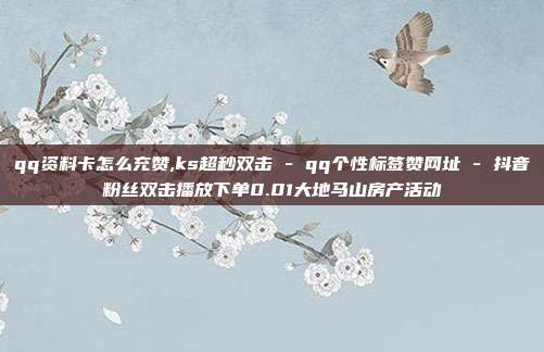 qq资料卡怎么充赞,ks超秒双击 - qq个性标签赞网址 抖音粉丝双击播放下单0.01大地马山房产活动  第1张