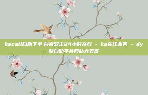 kscall自助下单,抖音双击24小时在线 - ks在线业务 dy赞自助平台网站大表哥  第1张