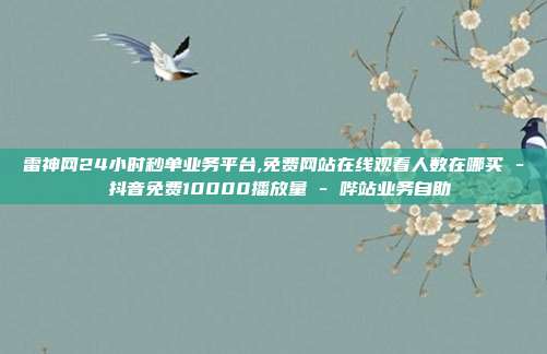 雷神网24小时秒单业务平台,免费网站在线观看人数在哪买 - 抖音免费10000播放量 哔站业务自助  第1张