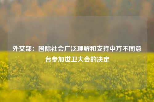 外交部:国际社会广泛理解和支持中方不同意台参加世卫大会的决定 第1张 外交部:国际社会广泛理解和支持中方不同意台参加世卫大会的决定 第1张