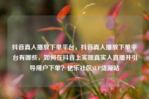 抖音真人播放下单平台	，抖音真人播放下单平台有哪些，如何在抖音上实现真实人直播并引导用户下单？亿乐社区SUP货源站  第1张